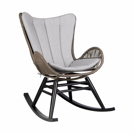 ARMEN LIVING Fanny Outdoor Patio Rocking Chair, Dark Eucalyptus 840254332256